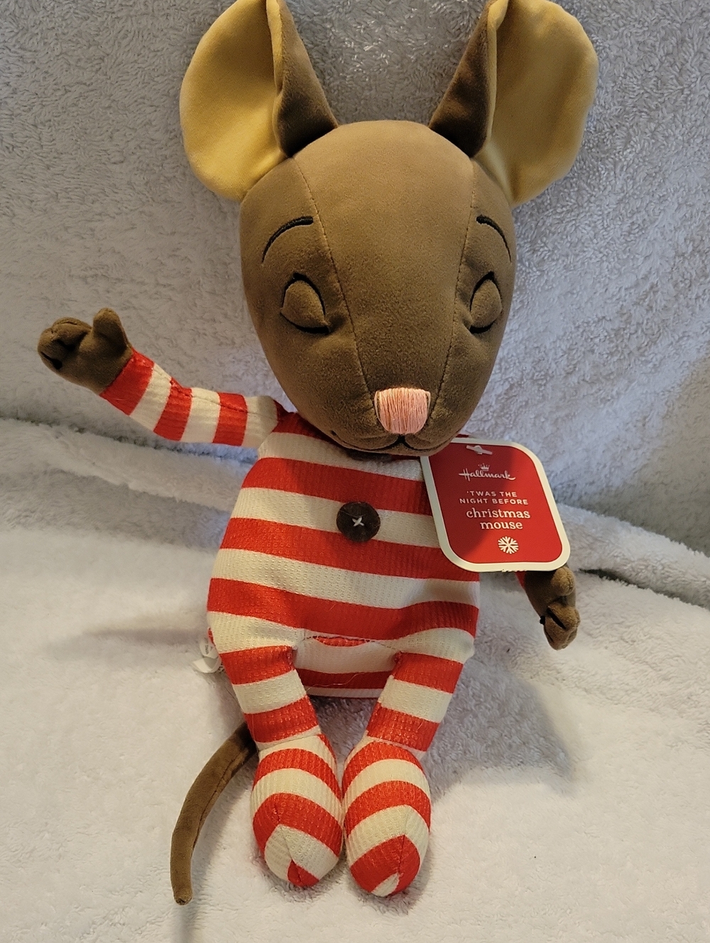 Hallmark Night Before Christmas Mouse Plush - Red & White Stripe